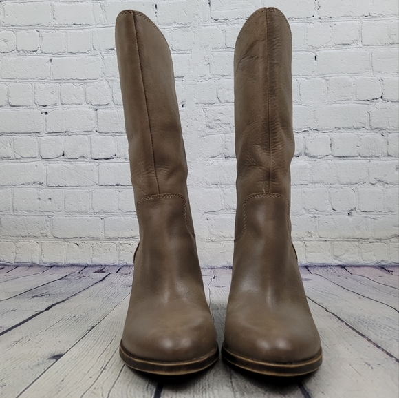 LUCKY BRAND | Emberleigh smooth leather midcalf  slip-on heeled boots - Picture 4 of 9